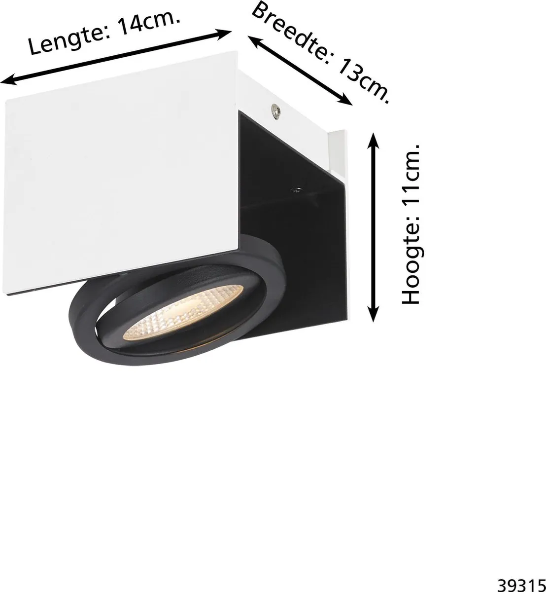 Eglo Vidago LED Plafondlamp 4-lichts - 3000K - Wit/Zwart - afbeelding 6 van 6