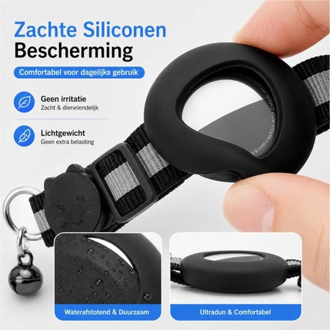 Dierboetiek Kattenhalsband met GPS Tracker - Android - Zwart