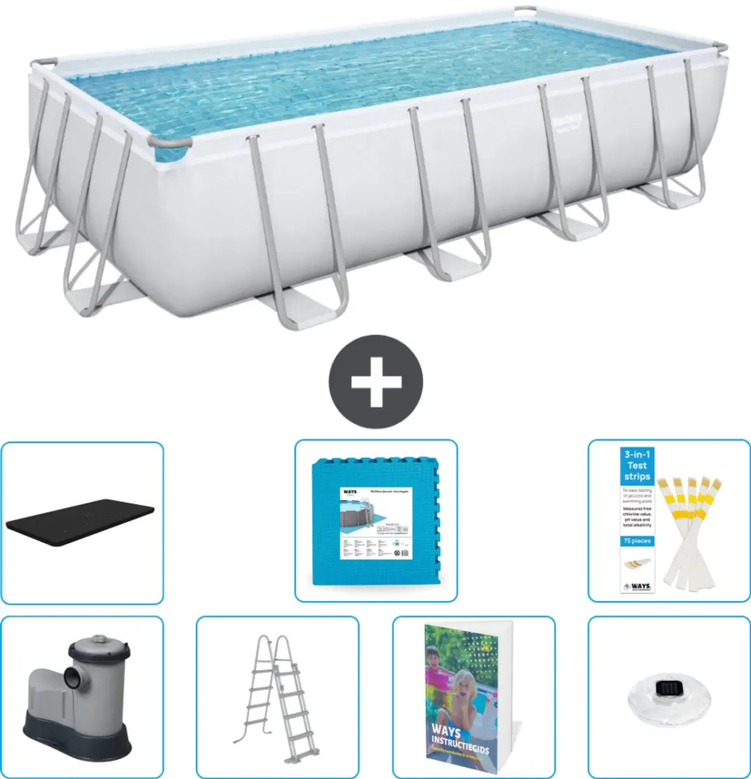 Bestway Power Steel Zwembad 549x274x122cm - 14.812L - Grijs