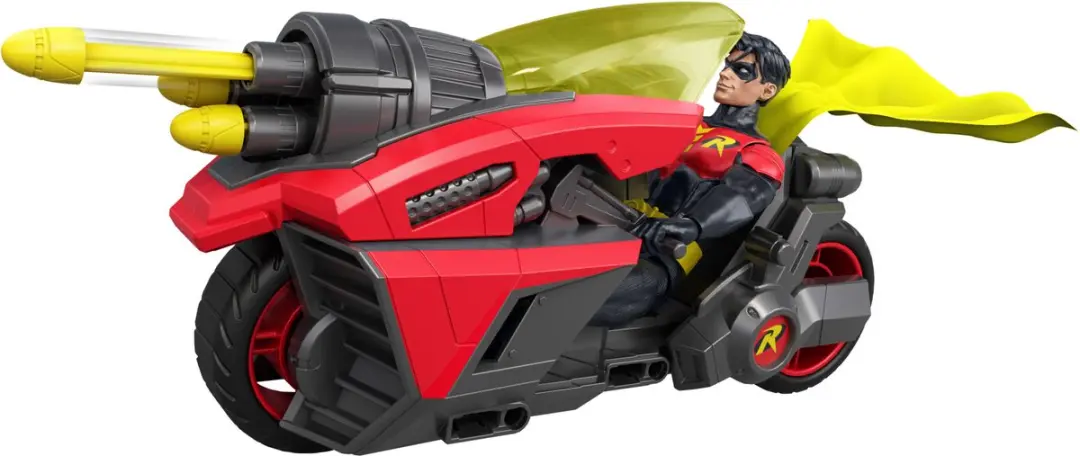 Mattel DC Premier Robin Figuur & Motorfiets JMD51 - 16,5 cm - Meerkleurig