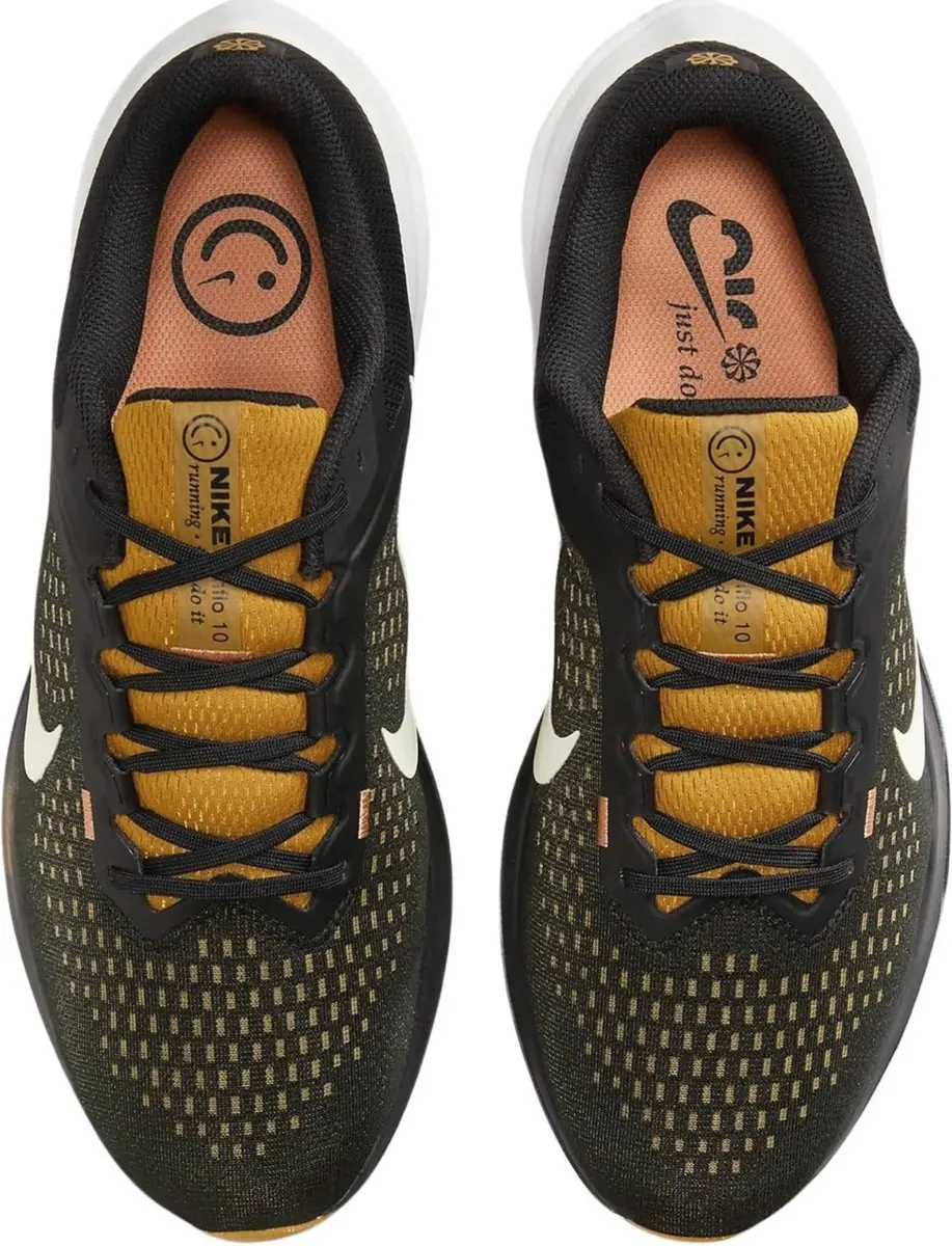 Nike Winflo 10 Sportschoenen DV4022-009 - Maat 45.5 - Zwart/Geel/Wit