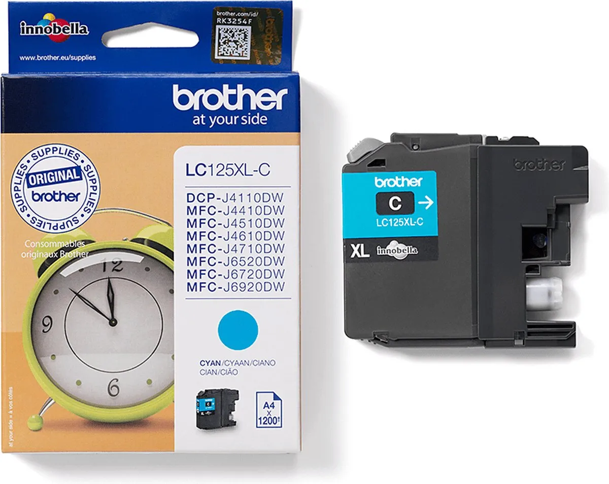 Brother LC-125XLC Inktcartridge Cyaan - Hoge Capaciteit