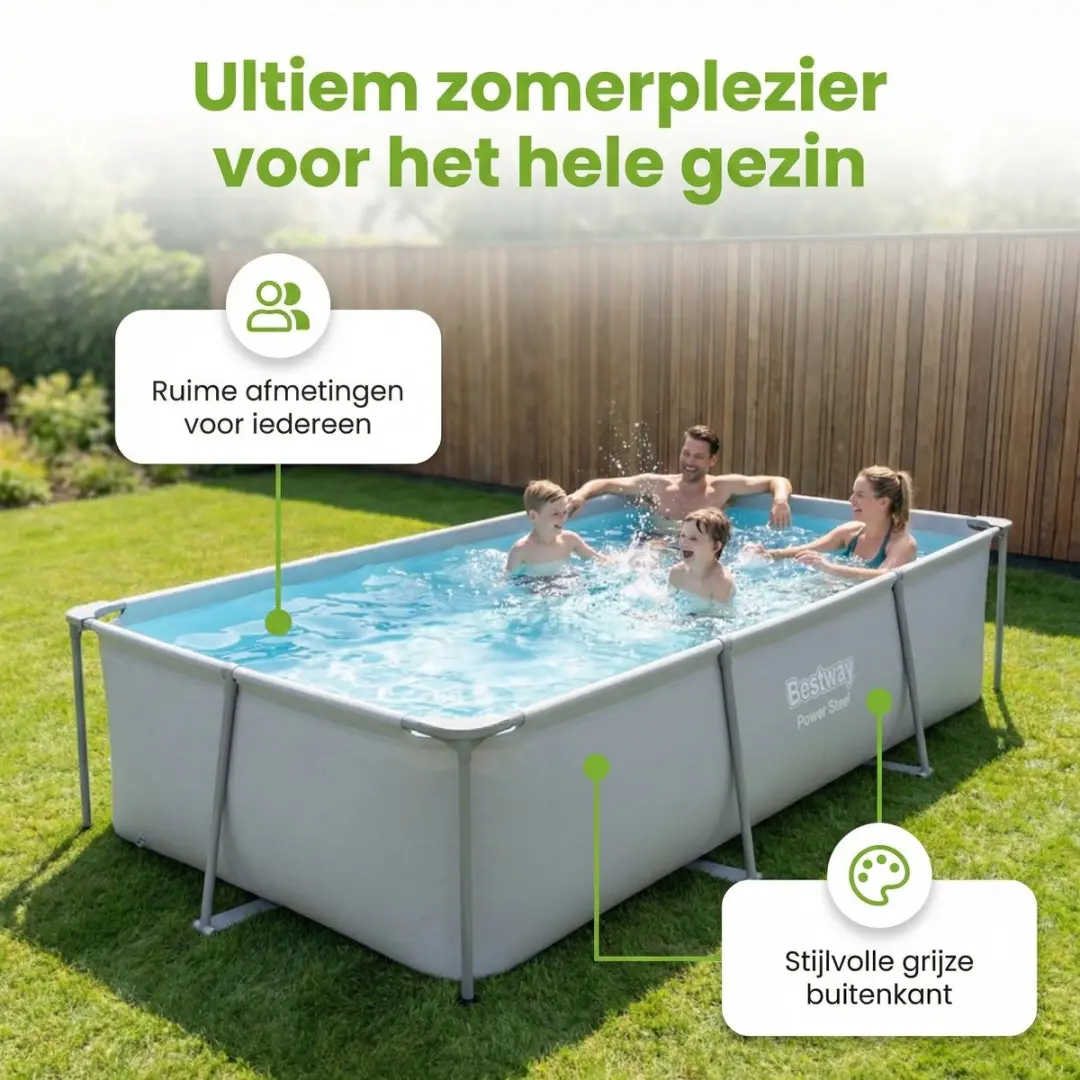 Bestway Power Steel Zwembad 549x274cm - 14.812L - Grijs
