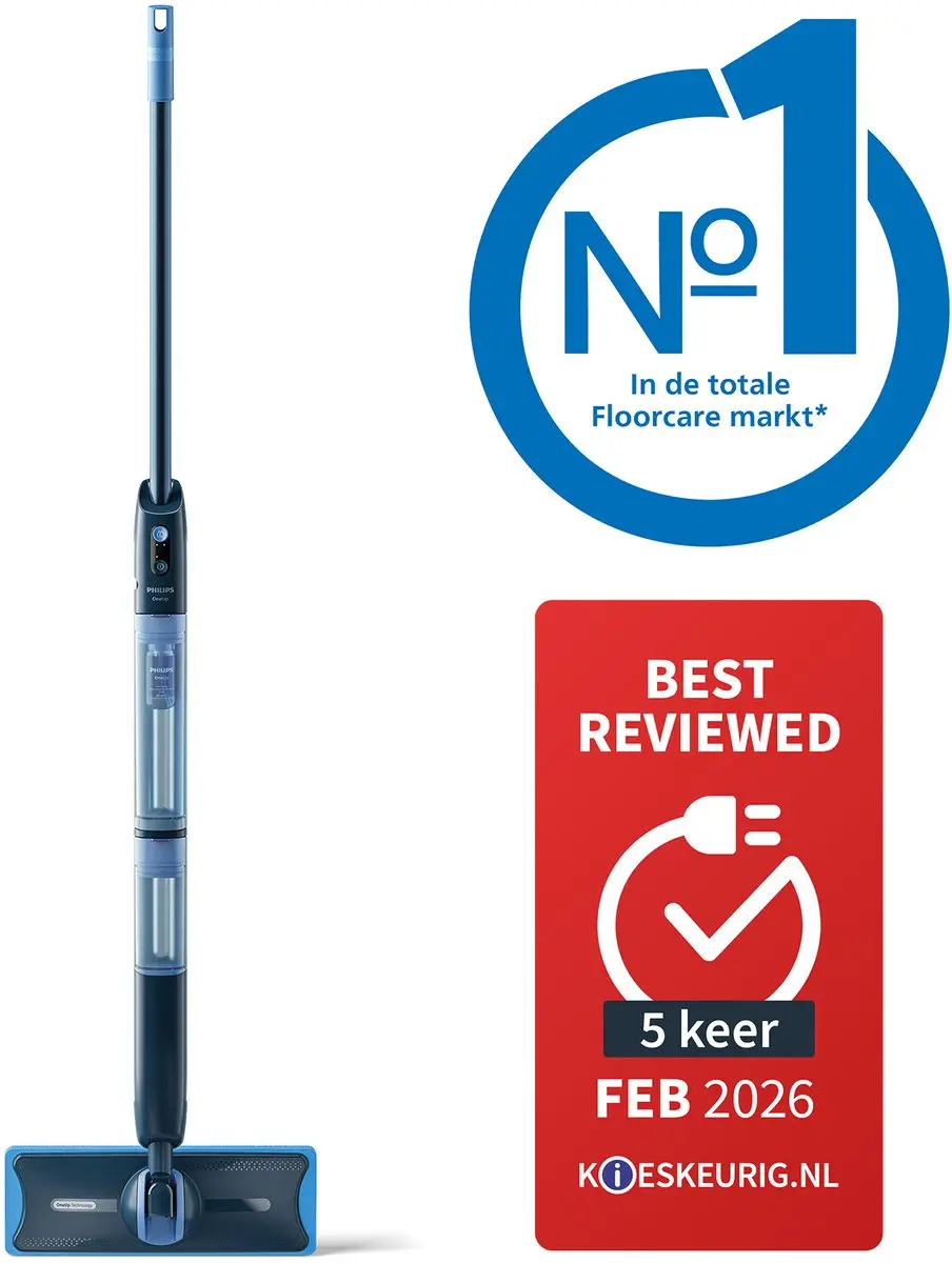 Philips OneUp XV5113/01 Elektrische Dweil - Donkerblauw