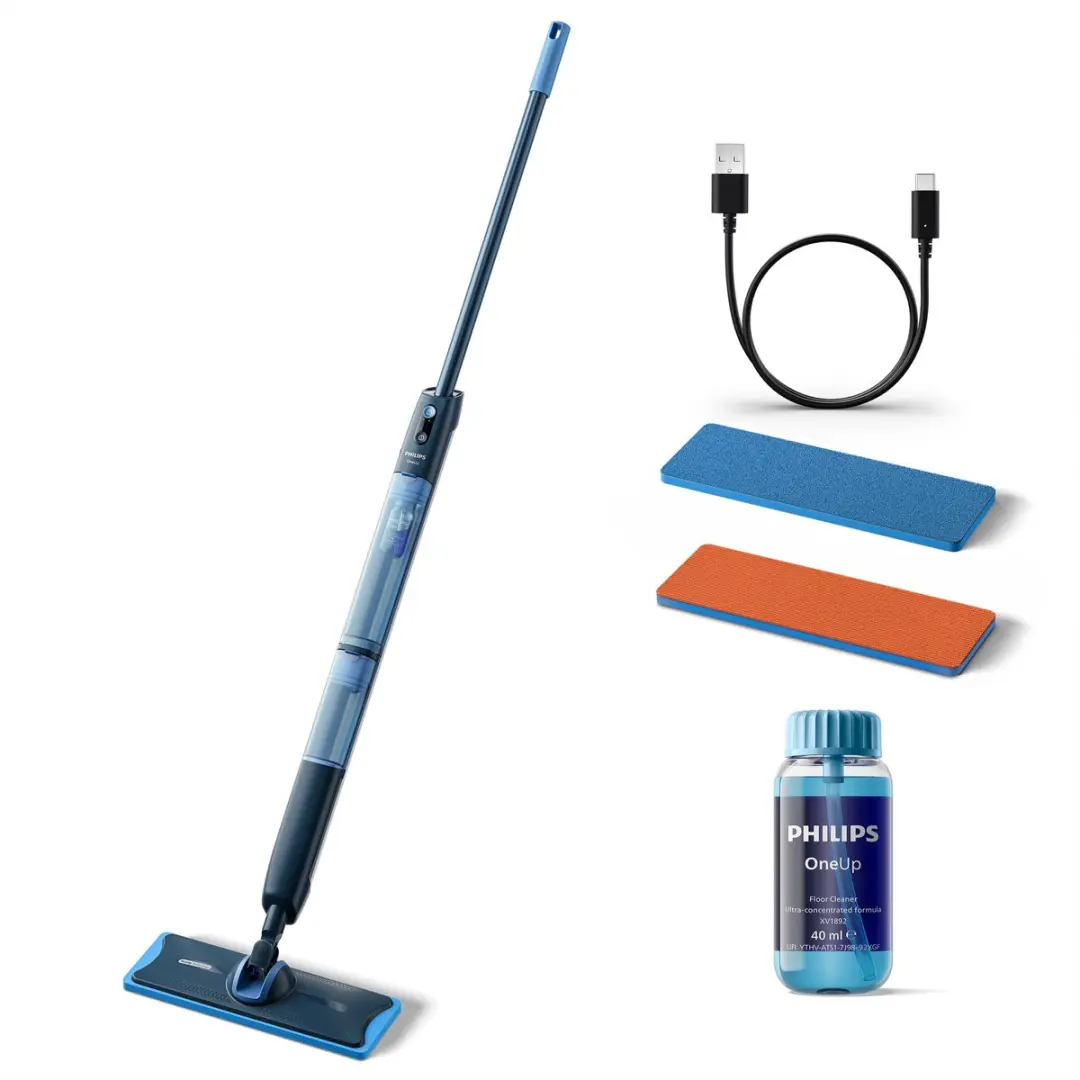 Philips OneUp XV5113/01 Elektrische Dweil - Donkerblauw