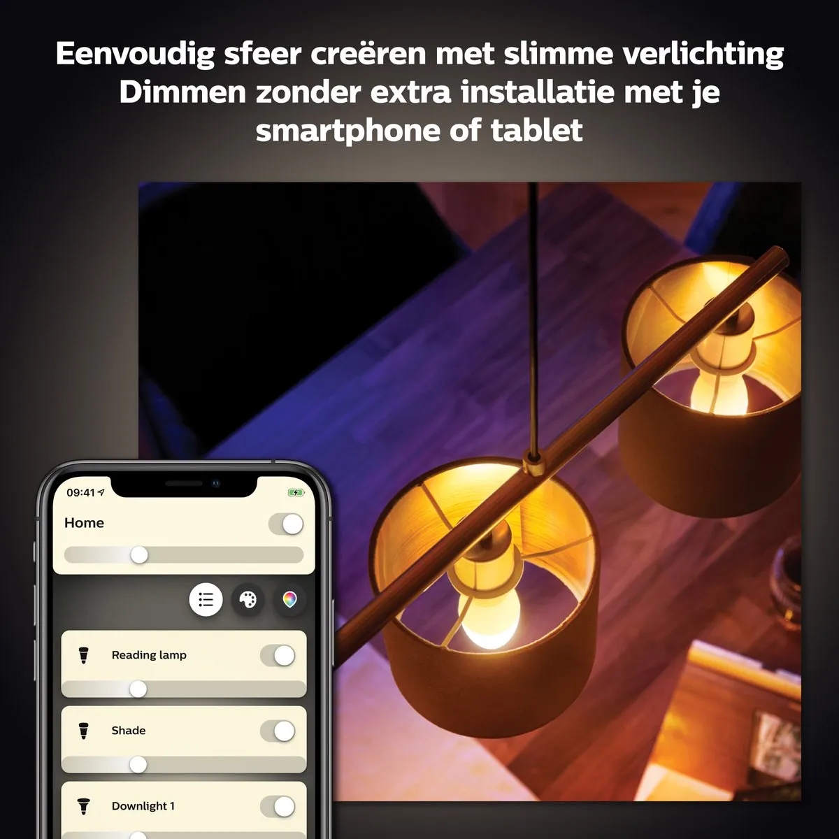 Philips Hue Kaarslamp E14 Mat - 5,2W Warm Wit Bluetooth