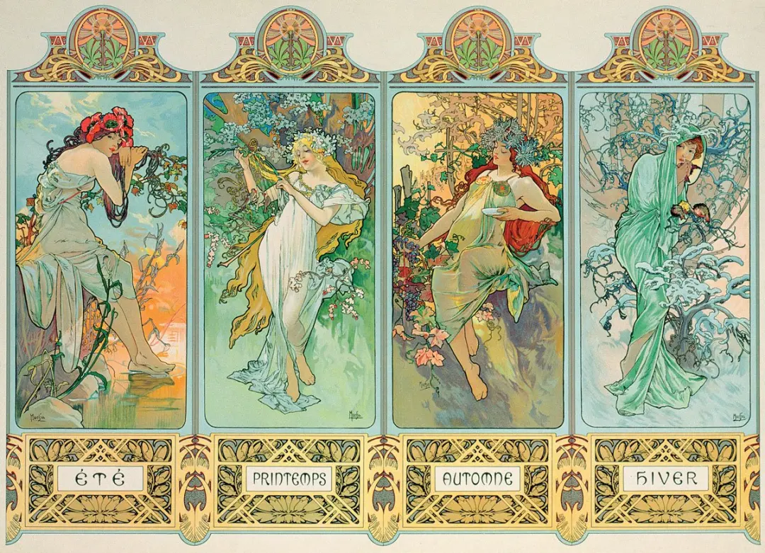 Eurographics De Vier Seizoenen Mucha Fine Art Legpuzzel 1000 Stuks - 68x48cm