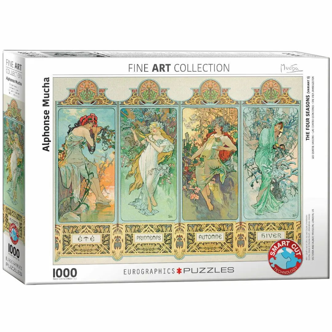 Eurographics De Vier Seizoenen Mucha Fine Art Legpuzzel 1000 Stuks - 68x48cm