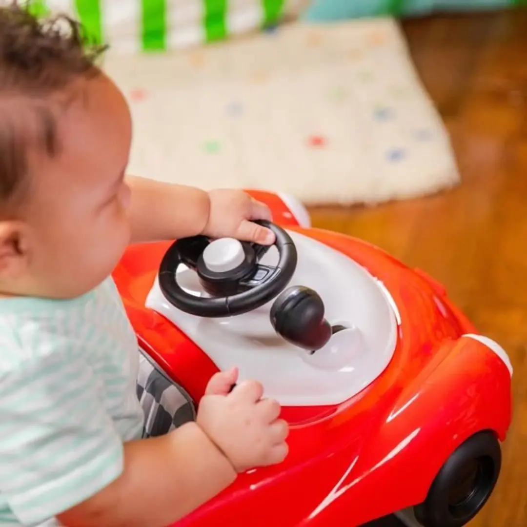 Bright Starts 3-in-1 Rollator - Kleine Auto - Rood