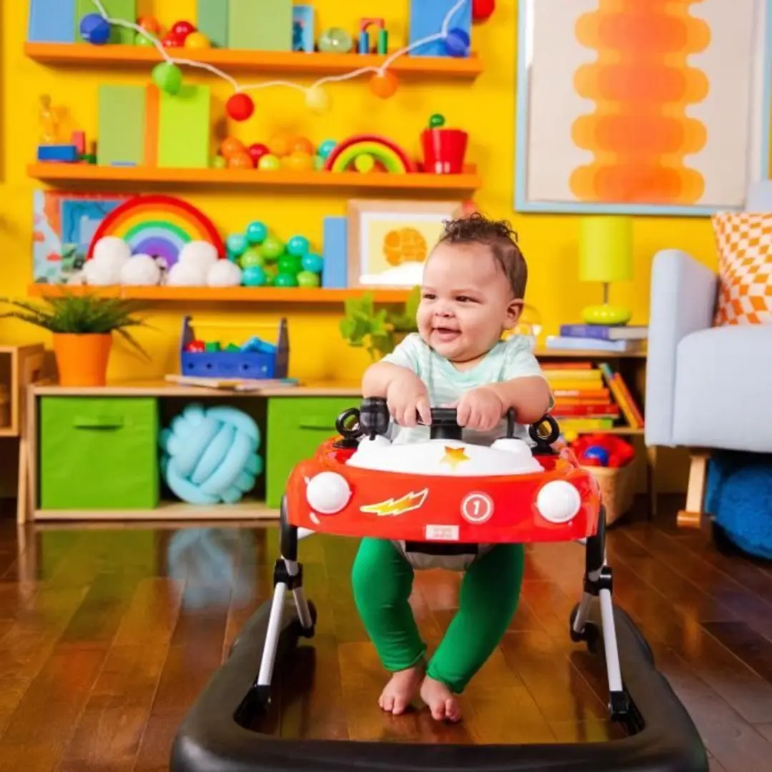 Bright Starts 3-in-1 Rollator - Kleine Auto - Rood - afbeelding 6 van 6
