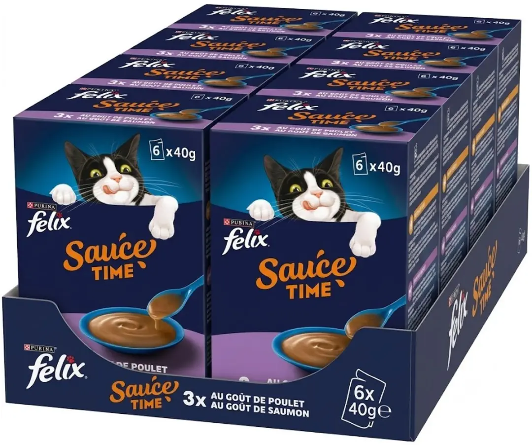 Felix Sauce Time Kip & Zalm Kattensnack