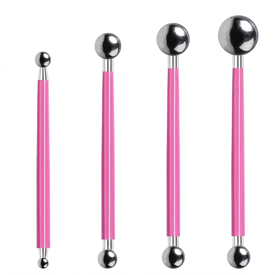NuveX Boetseerset 4-delig - Roze zilverkleurig