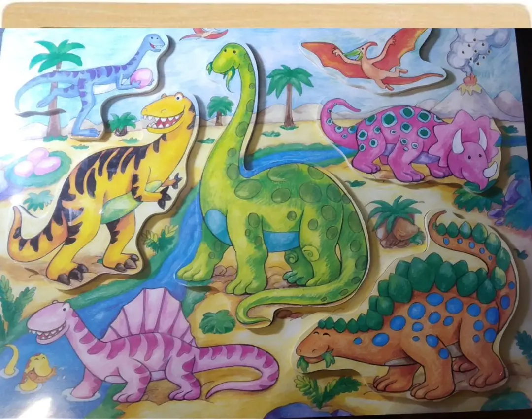 Igra Toys Dino Houten Puzzel - 6 Stuks