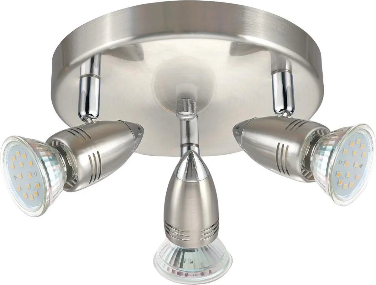 Eglo Magnum Led Spot 3-delig Nikkel-Mat Chroom