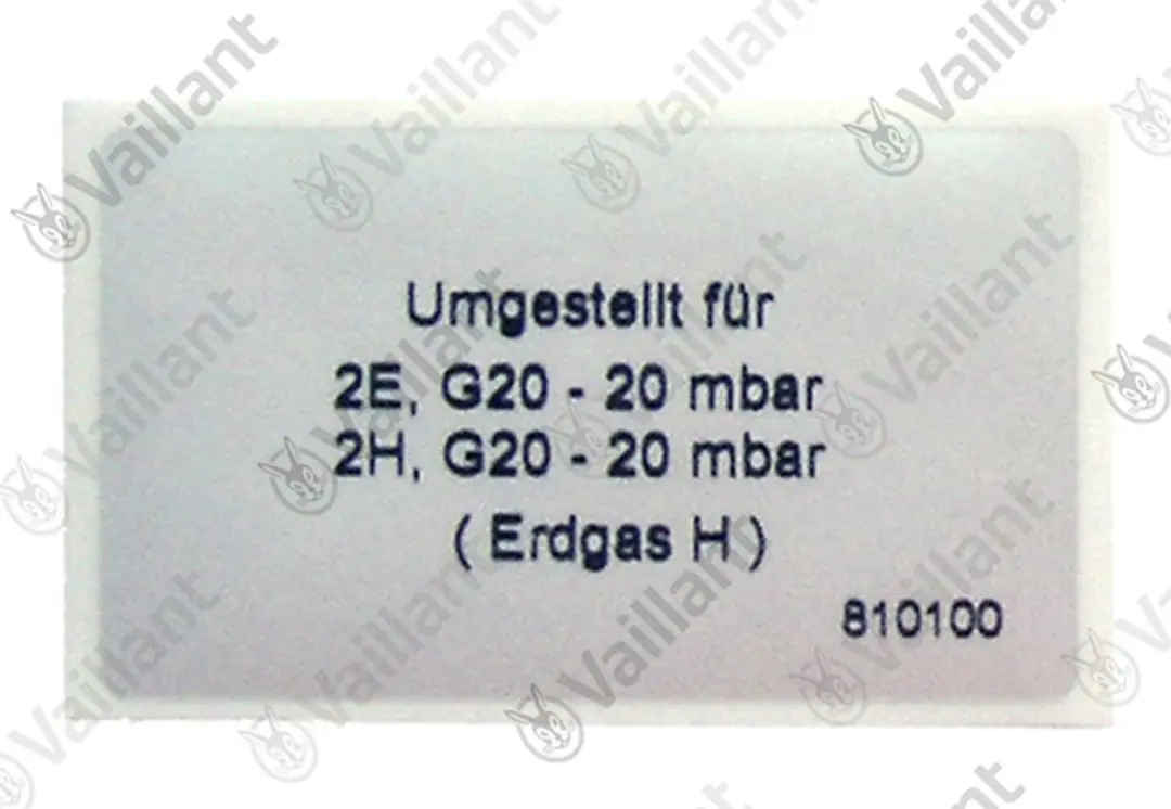 Vaillant Sticker Aardgas H Wit
