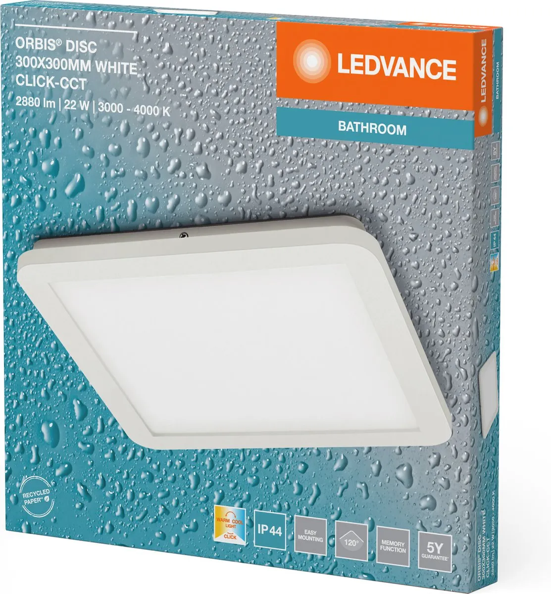 LEDVANCE Orbis Disc Wand-/plafondlamp 22W 1800lm Click CCT - Wit - afbeelding 6 van 6