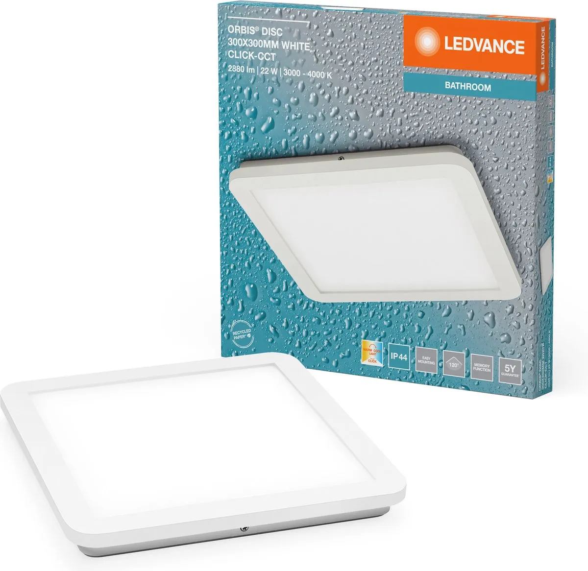 LEDVANCE Orbis Disc Wand-/plafondlamp 22W 1800lm Click CCT