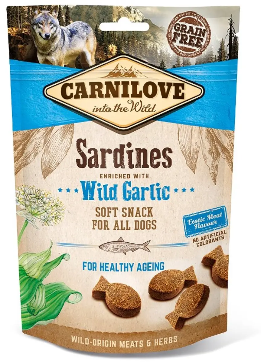 Carnilove Zachte Snack Sardientjes & Wilde Knoflook 200g