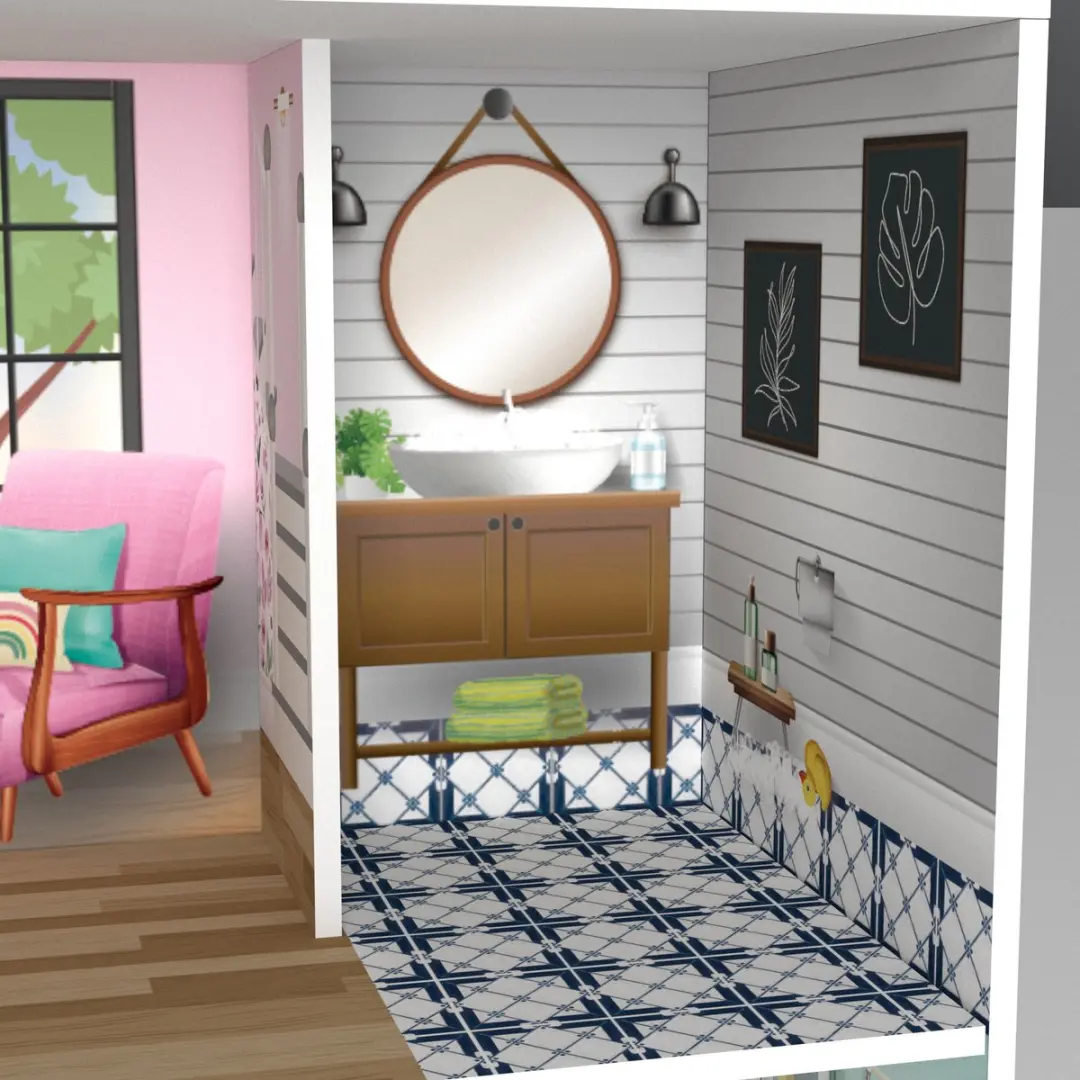 Teamson Kids Boerenwoning Poppenhuis - Wit - 13 Accessoires