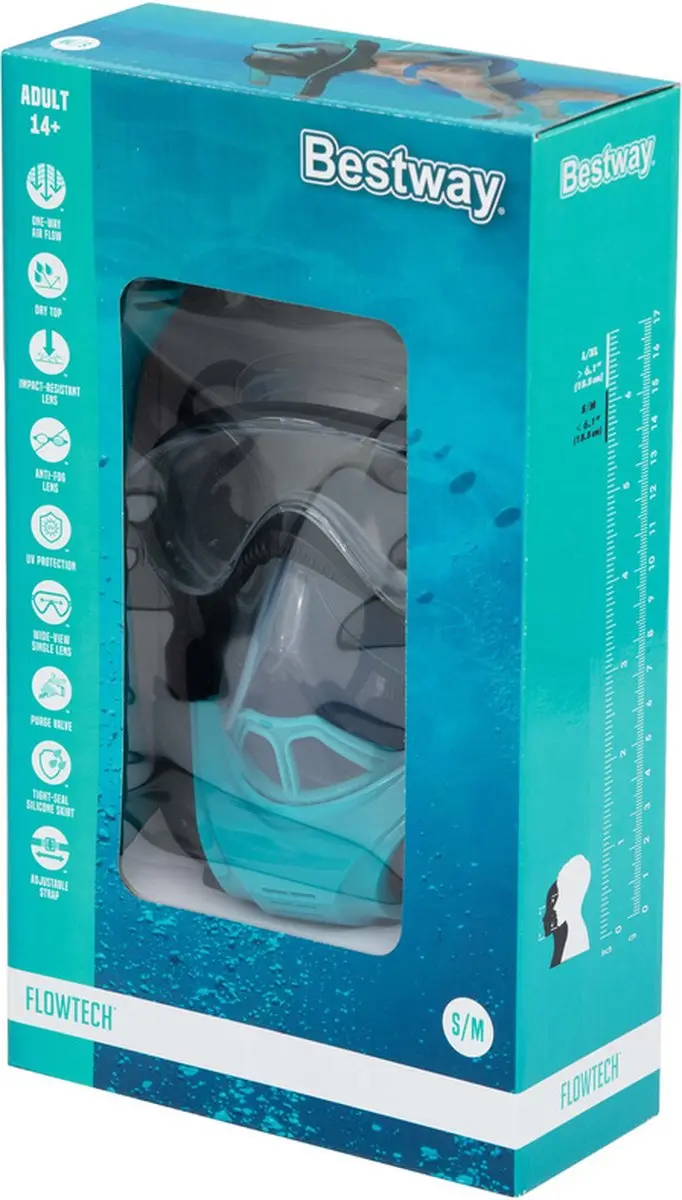 Bestway Hydro Pro Snorkelset SM - Blauw/Zwart - afbeelding 6 van 6