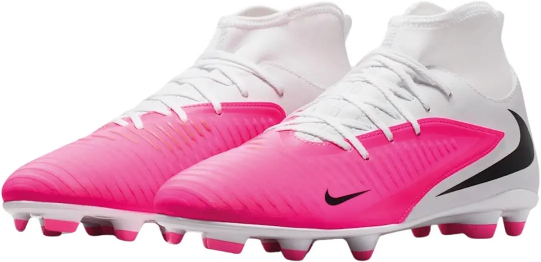 Nike Phantom 6 High Club FG/MG Voetbalschoenen - 45 - Roze/Wit/Zwart