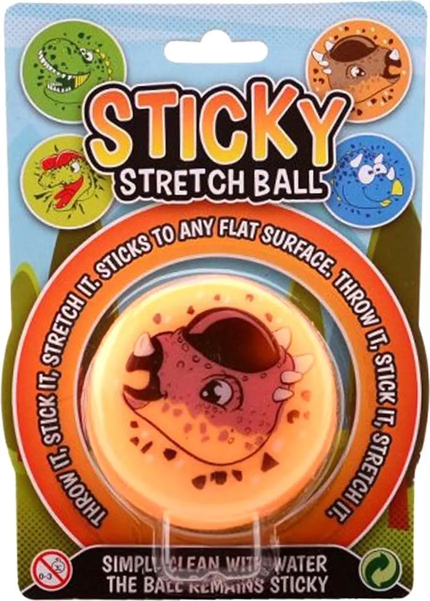 Johntoy Sticky Stretch Dino Bal - Multi Color