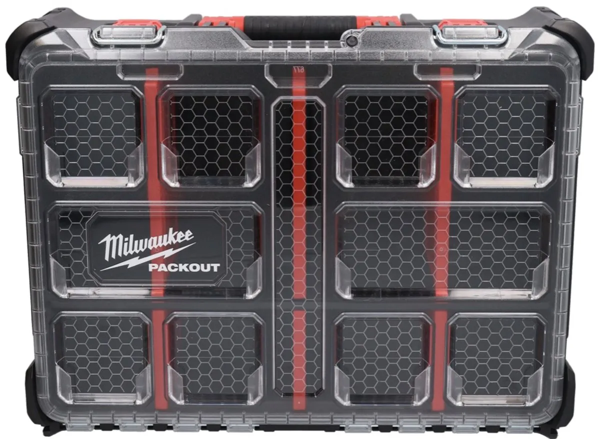 Milwaukee PACKOUT Diepe Organiser 4932478625 - Zwart/Rood