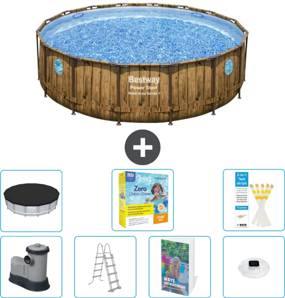 Bestway Rond Power Steel Swim Vista Zwembad 488cm