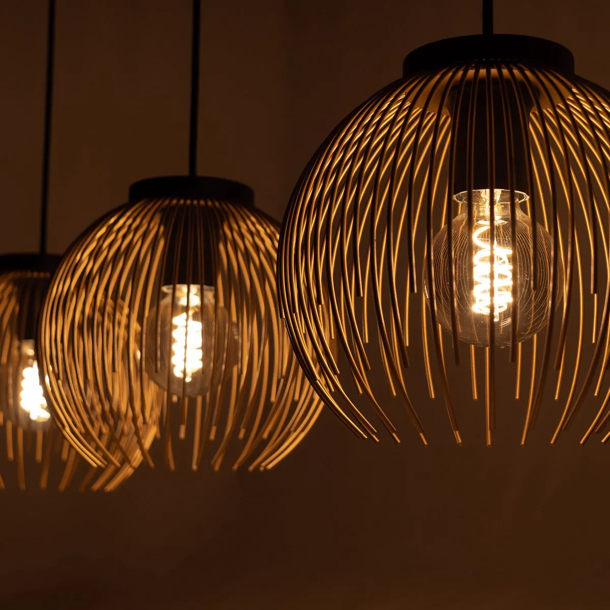 Eglo Venezuela Hanglamp E27 - 3 Lichtpunten - Goud/Zwart