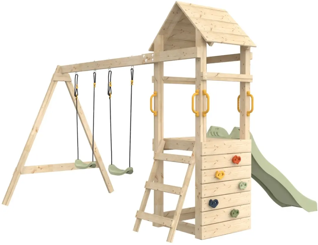 TP Toys Gessette Speeltoestel H210cm - 2 Schommels & Glijbaan