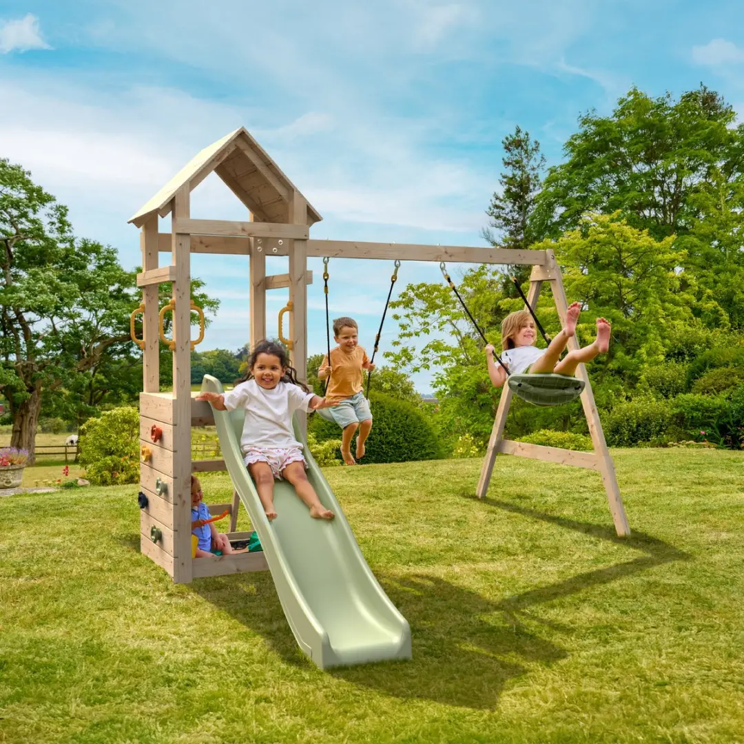 TP Toys Gessette Speeltoestel H210cm - 2 Schommels & Glijbaan