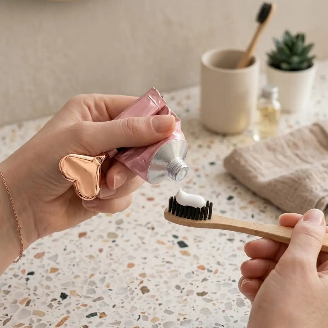 NUVEX Roségoudkleurige Tube Knijper - Hartvorm - Metaal