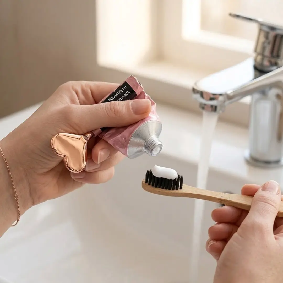 NUVEX Roségoudkleurige Tube Knijper - Hartvorm - Metaal
