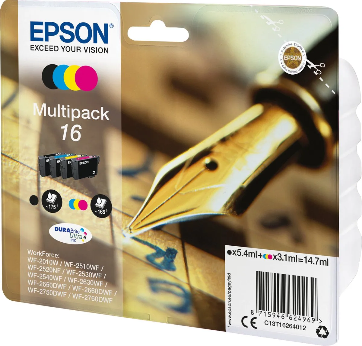 Epson 16 C13T16264010 Inktcartridge - 175 Stuks - Multi
