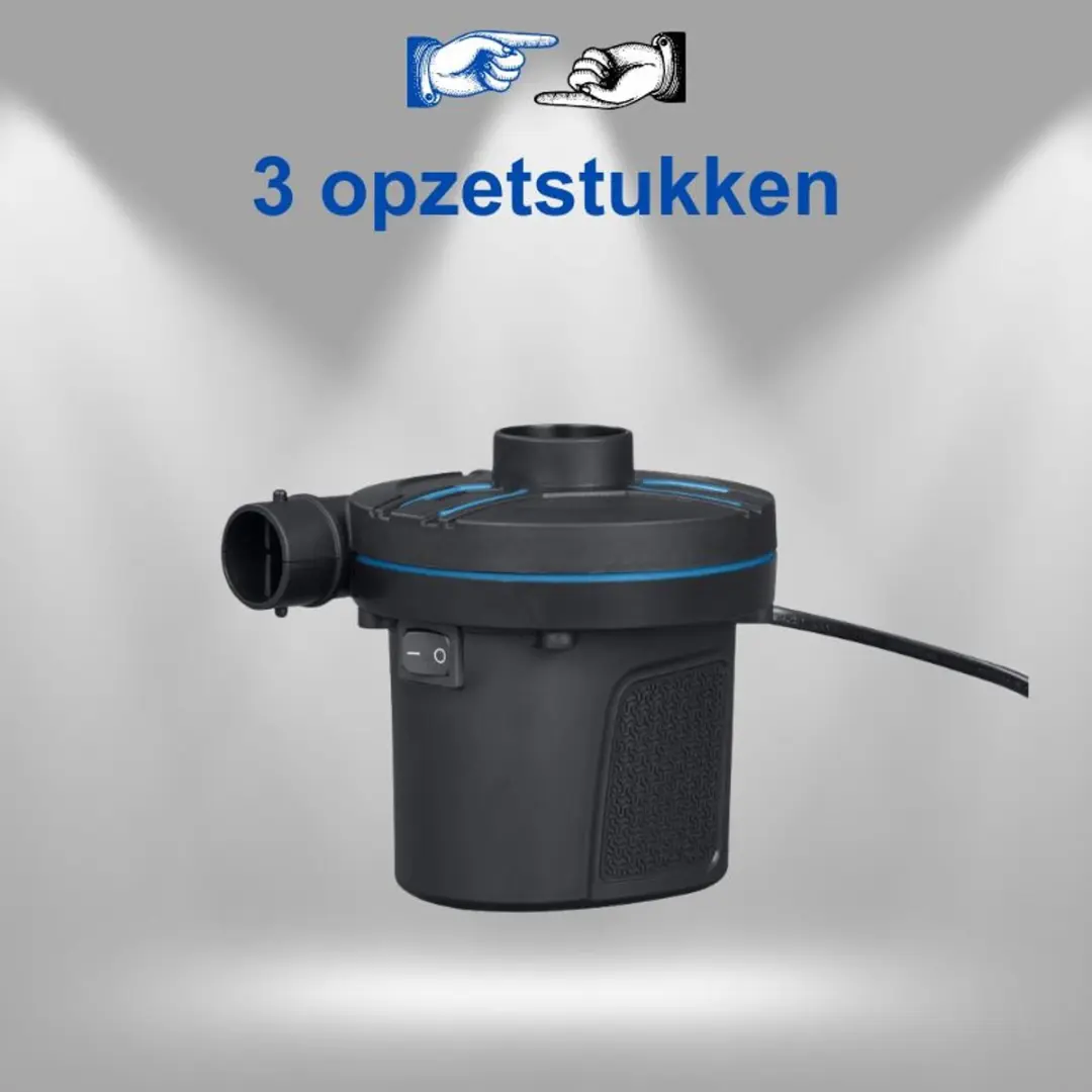 Bestway Elektrische Luchtpomp 62252 - 220-240V - 3 Opzetstukken - Zwart