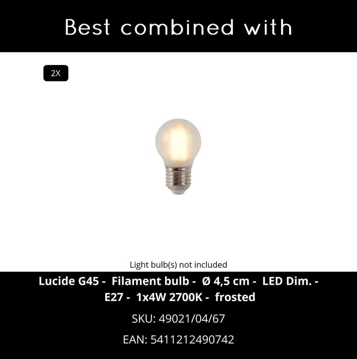 Lucide LEX Plafonnière Ø33cm - 2xE27 Wit
