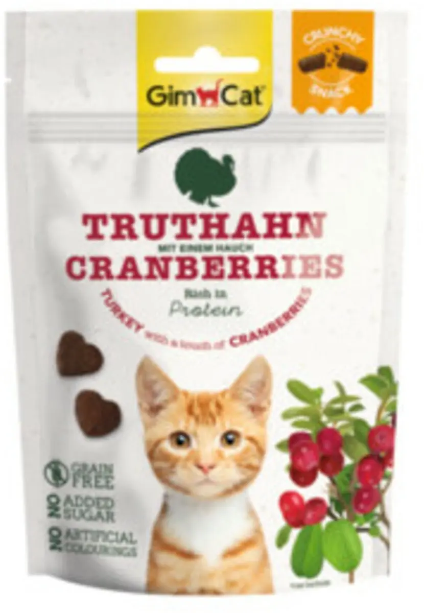 GimCat Crunchy Kattensnacks Kalkoen-Cranberry 12x 50g