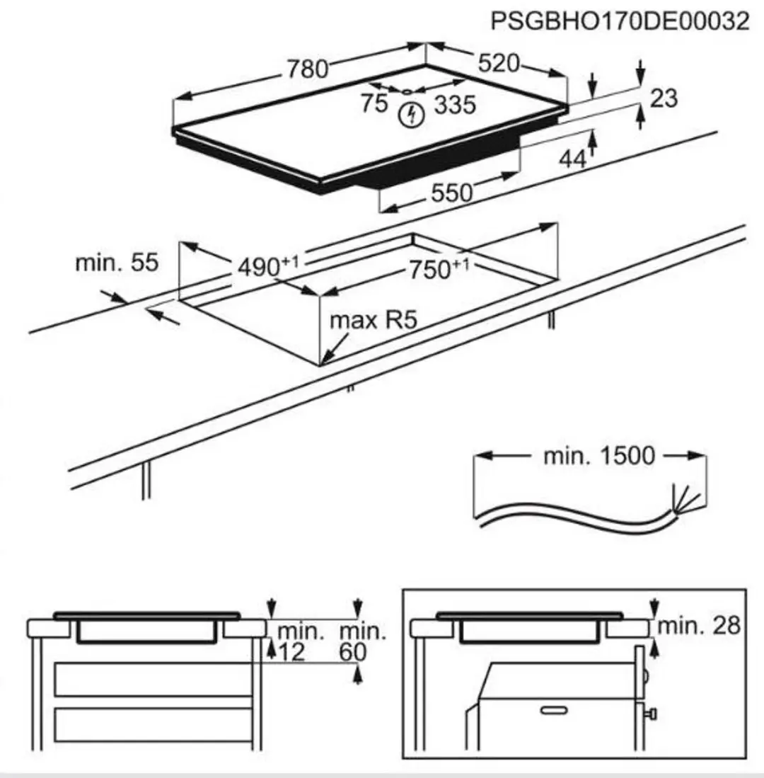 Electrolux EIV83443BW Inductiekookplaat 4 Zones - Wit