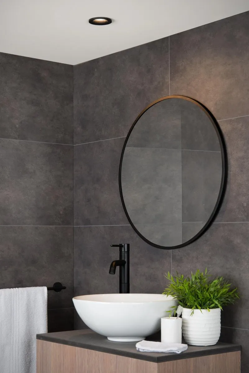 Lucide ZIVA Inbouwspot Badkamer Ø8,4cm GU10 - Zwart