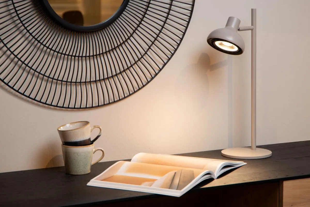 Lucide Sensas Bureaulamp Ø18cm - Beige