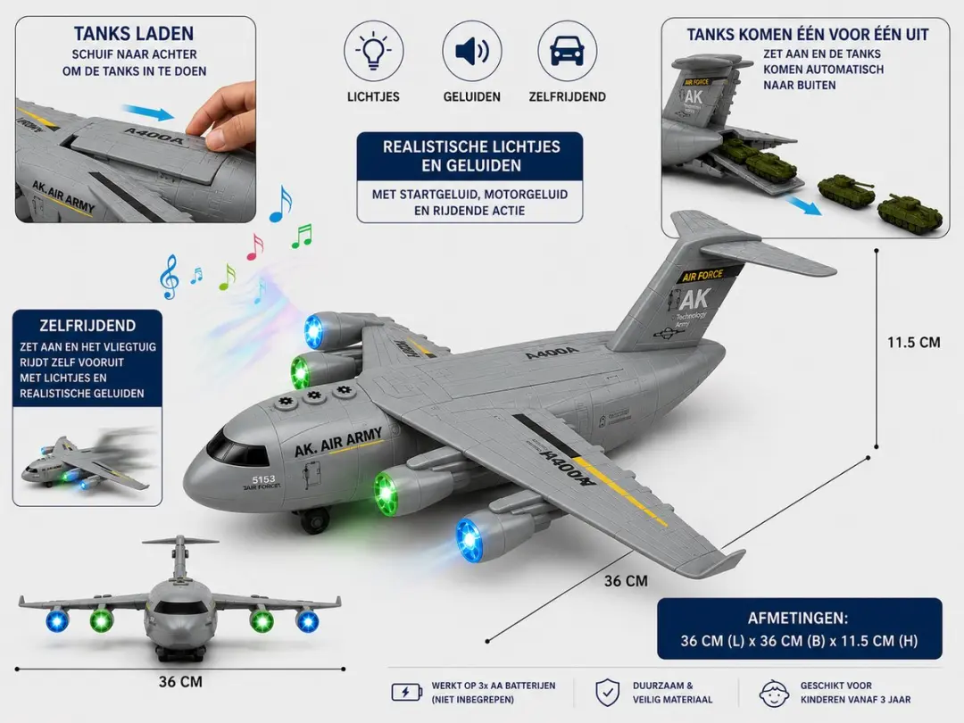 698 JIAN SHENG DIDAI Army Plane LD-181A Vliegtuig - Grijs