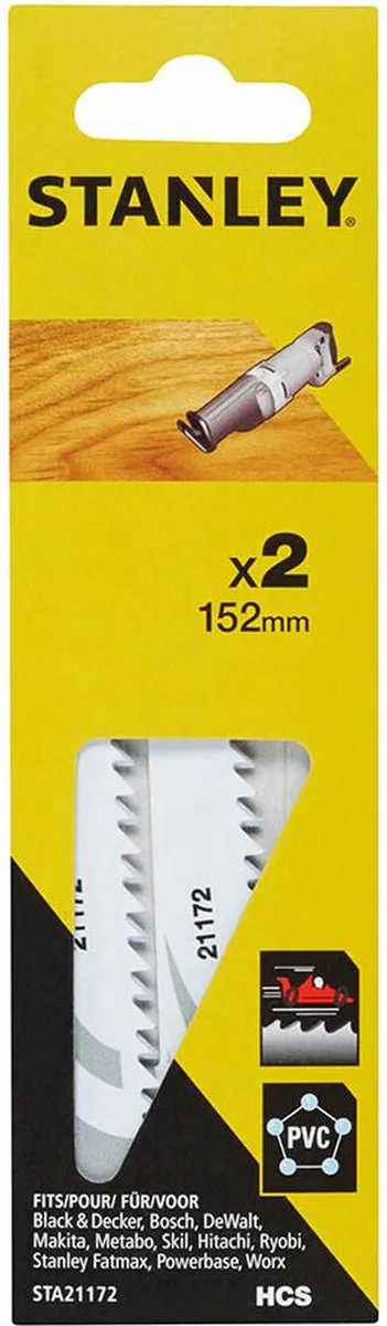 Stanley Recipro Zaagbladen 152mm Hout/Kunststof