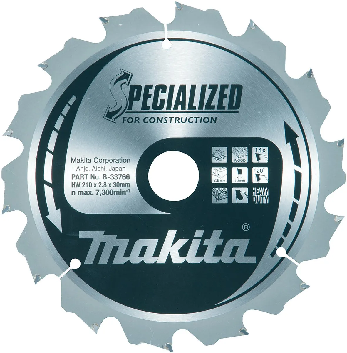 Makita Specialized Construction Handcirkelzaagblad 40 Tanden 210mm