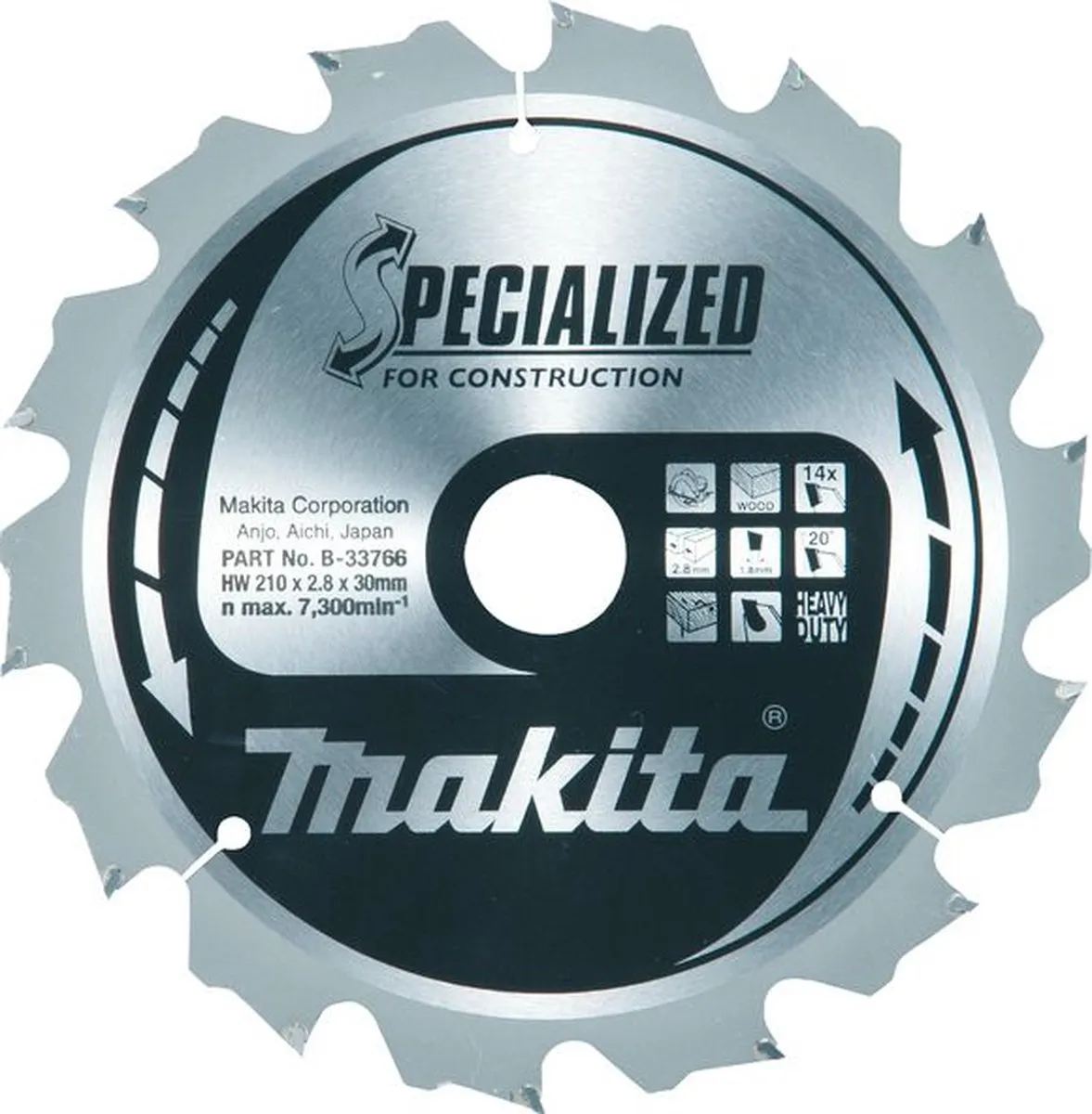 Makita Specialized Construction Handcirkelzaagblad 40 Tanden 210mm