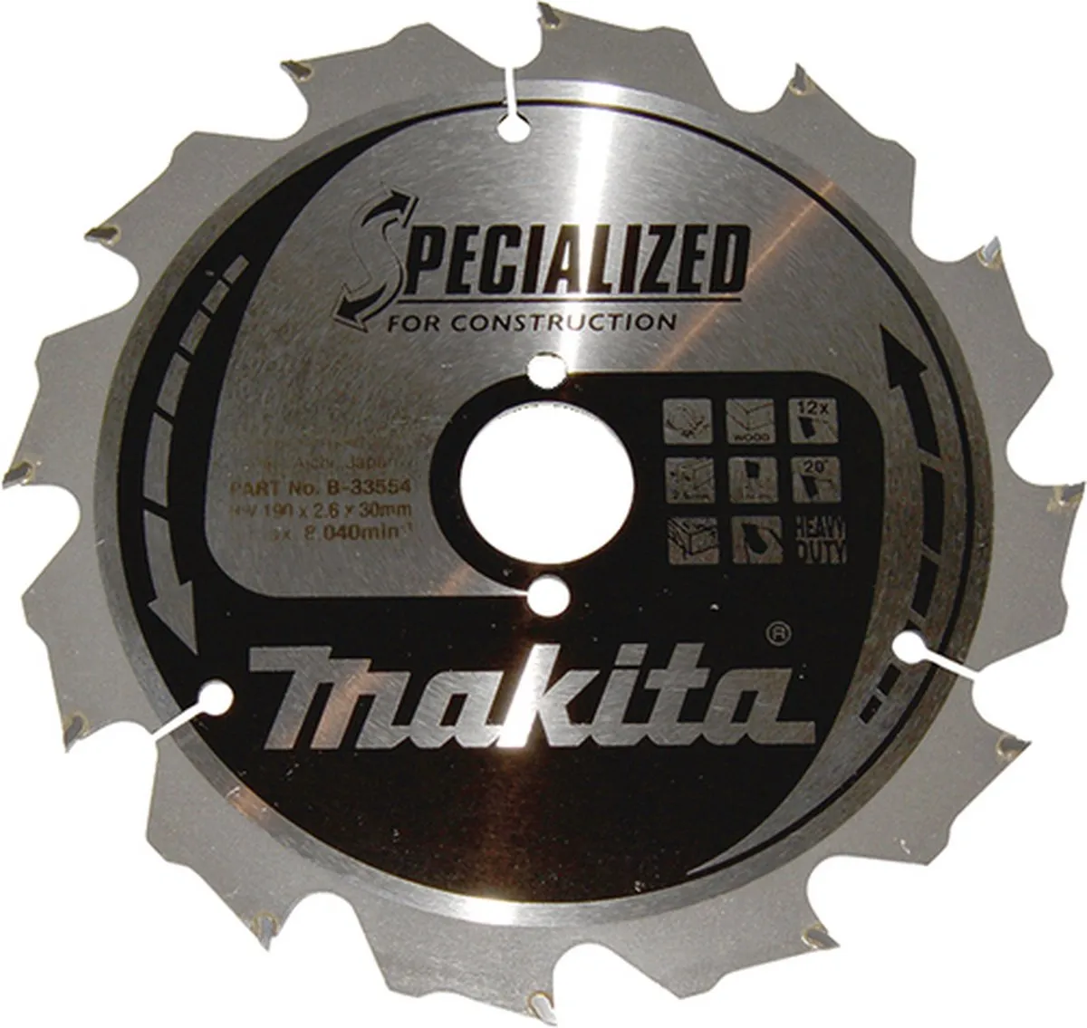Makita Specialized Construction Handcirkelzaagblad 40 Tanden 210mm