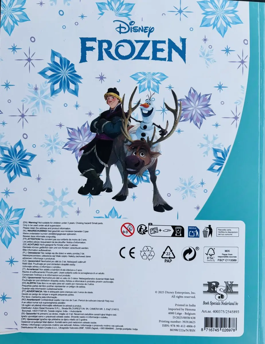 Disney Frozen Kleurboek - 125 Pagina's - Blauw - 1x A4 Stickers