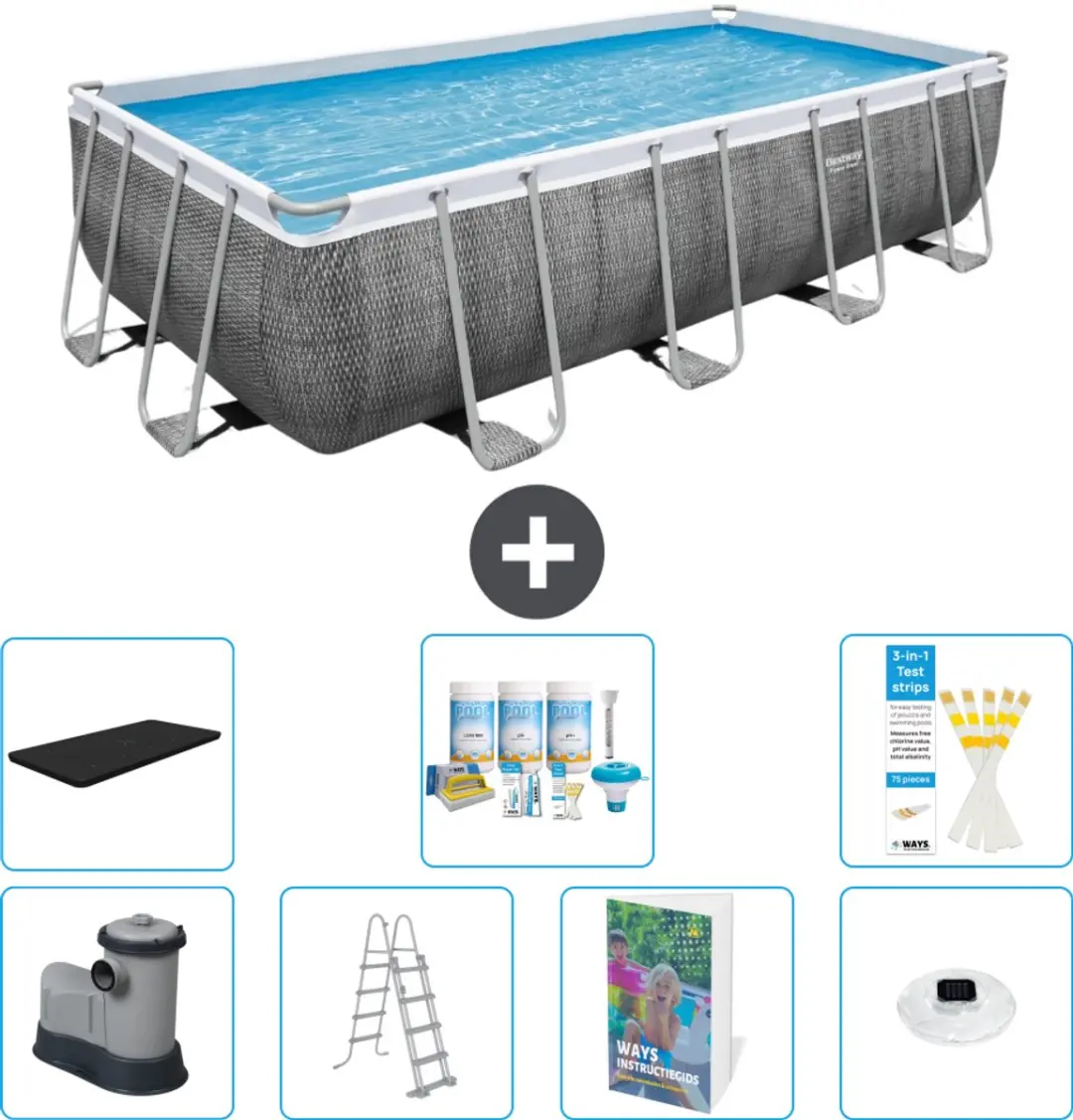 Bestway Power Steel Zwembad 549x274cm - 14.812L Grijs