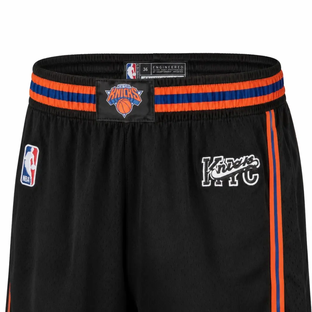 Nike NBA New York Knicks City Edition Dri-FIT Swingman Shorts S - Zwart/Orange
