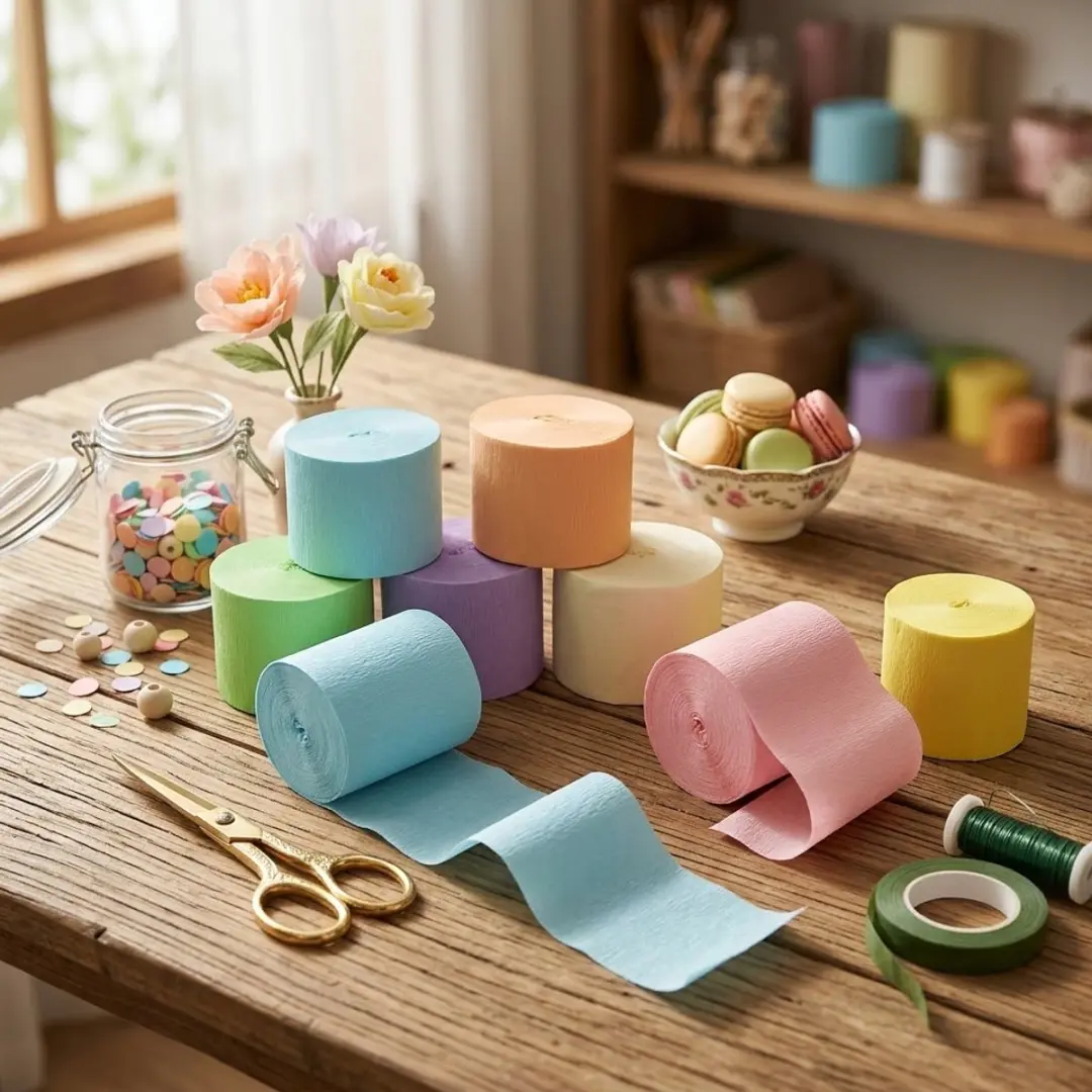 NuveX Macaron Crepepapier 7 Stuks - 4,5cm x 10m
