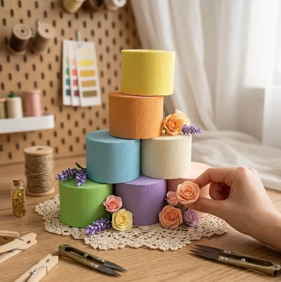 NuveX Macaron Crepepapier 7 Stuks - 4,5cm x 10m